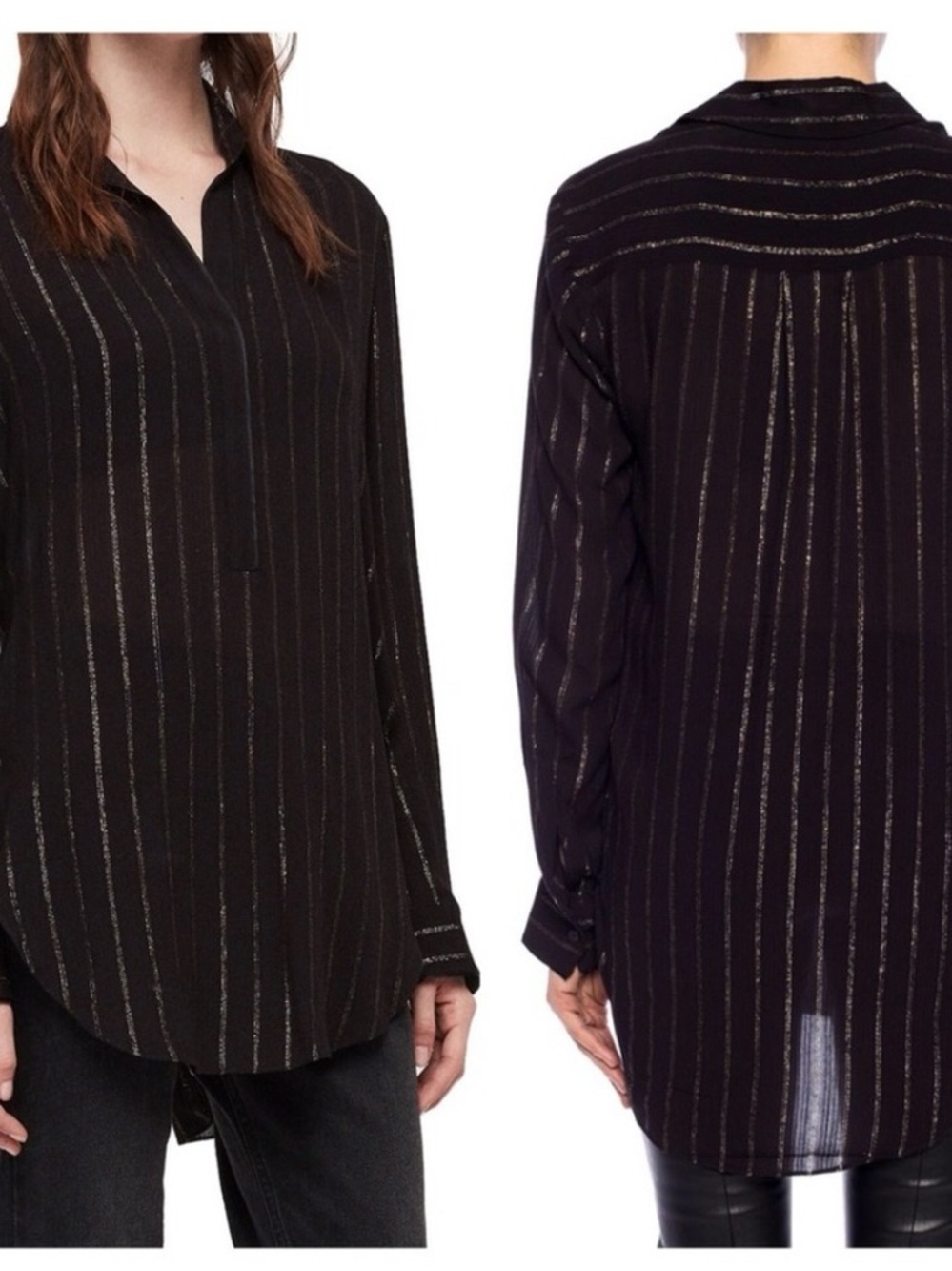 AllSaints Keri Stripe Shirt‎ Size Small